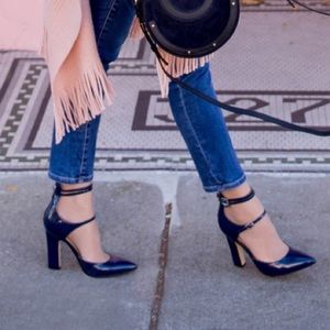 Marc Fisher LTD Black Magnol Ankle Strap Pump